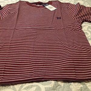 Nwt Chaps burgundy striped tshirt